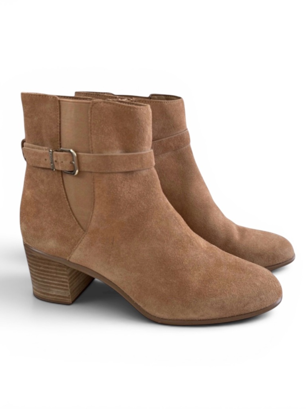 Gianni Bini Suede Buckle Blocked Heel Ankle Booties Size 11M